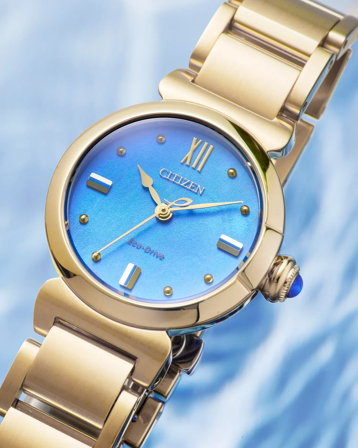 Citizen L Mae Light Blue Dial Stainless Steel Bracelet EM1133-85L